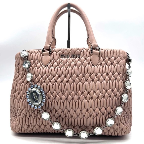 Miu Miu Blush Quilted Satchel - Picture 2 of 13